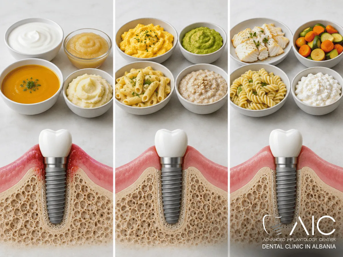 Soft food progression during the first week after dental implant surgery