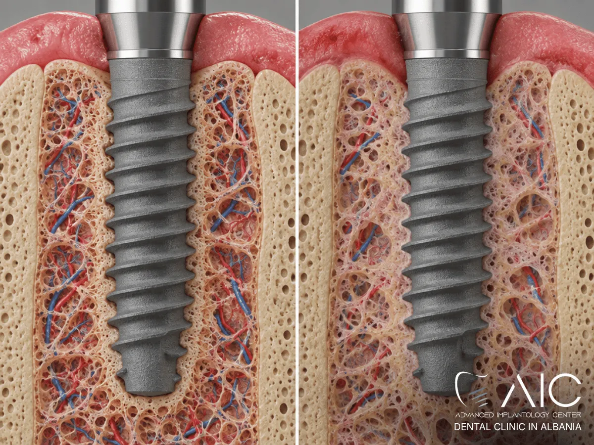 Comparison of bone integration around dental implants in non-smoking and smoking healing environments